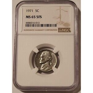 1971 Jefferson Nickel MS65 5FS NGC